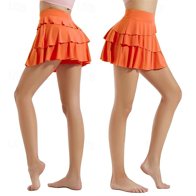 Women's Yoga Shorts High Waist Pilates Gym Workout Workout Shorts Solid Color Black Fuchsia Orange Sports Activewear Stretchy Slim3