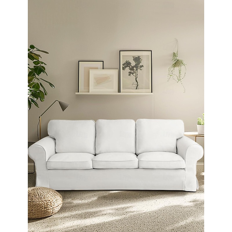 3 Seat Sofa Cover Couch Cover with 3 Cushion Cover and 3 Backrest Cover, Burgundy Red  Slipcover Washable Furniture Protector  LITB PRIME cover Ektcover