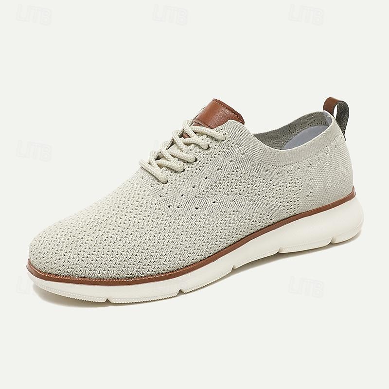 Men's Lightweight Breathable Knit Sneakers - Casual Comfortable Walking Shoes with Arch Support2