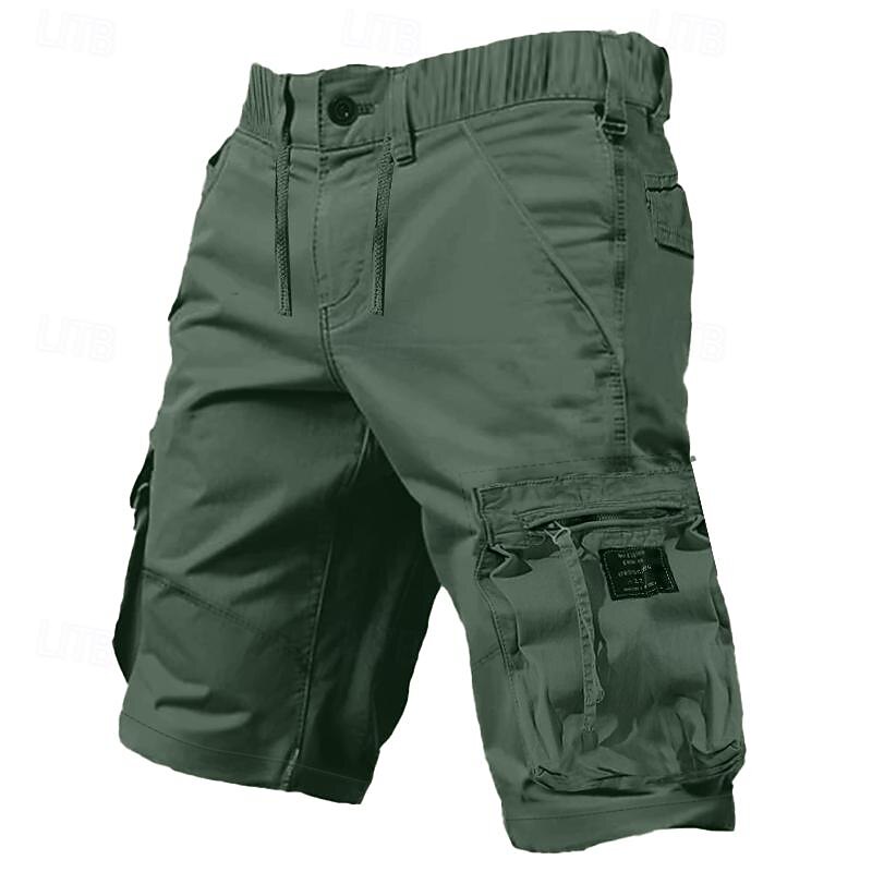 Men's Tactical Shorts Cargo Shorts Shorts Buttons Multi Pocket Plain Wearable Short Outdoor Daily Camping & Hiking Fashion Classic Black Army Green2