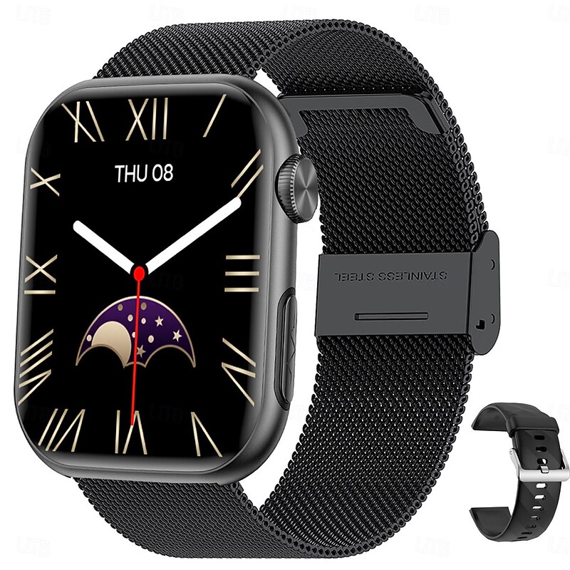 iMosi MT500 Smart Watch 1.97 inch Smartwatch Fitness Running Watch Bluetooth ECG+PPG Temperature Monitoring Pedometer Compatible with Android iOS Women Men Hands-Free Calls Waterproof Media Control3