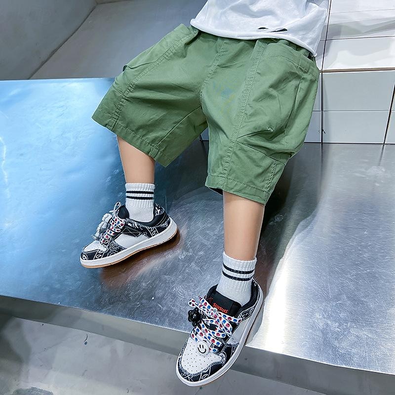 Kids Cargo Short Pants Boys Sports Pants Big Children Hip Hop Joggers Shorts Teenage High Waist Thin Streetwear Baggy Shorts3