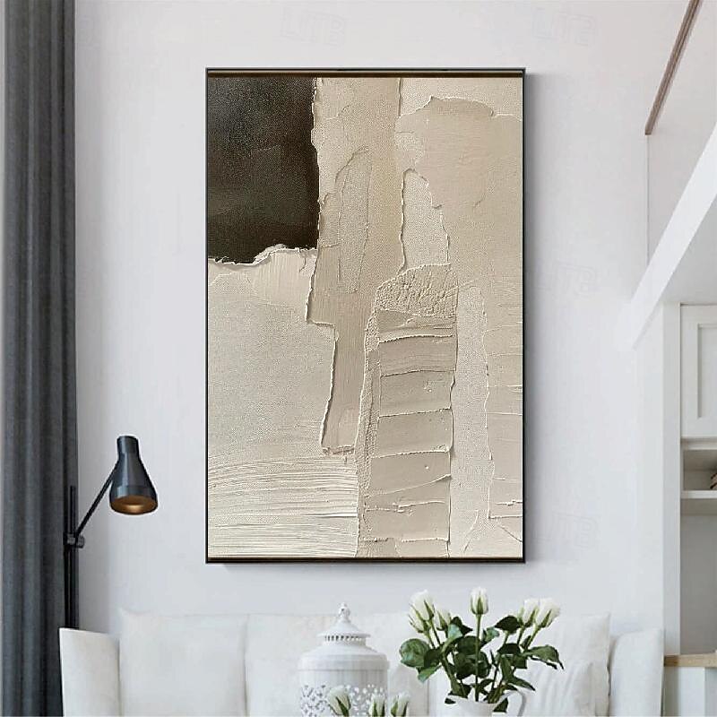 Large Brown Abstract Canvas Paintings handmade Beige Wall Art Black Abstract painting Wall Art Brown Textured painting handmade Wall Art Neutral painting Wall Decor.2