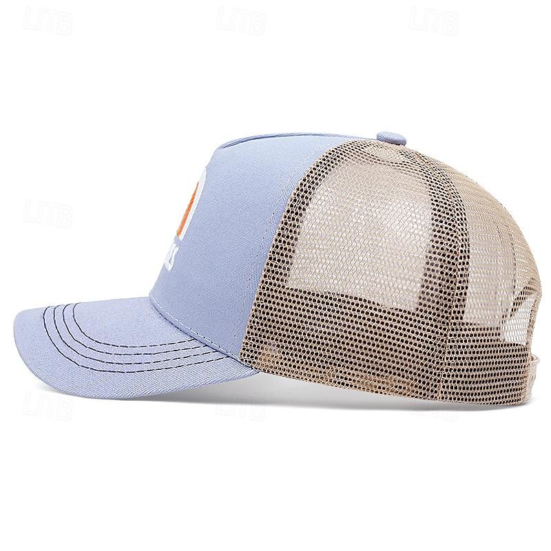 Men's Snapback Hat Baseball Cap Sun Hat Trucker Hat Mesh Cap Black Blue 100% Cotton Embroidered Mesh Back Fashion Casual Street Daily Letter Adjustable Sunscreen Breathable4