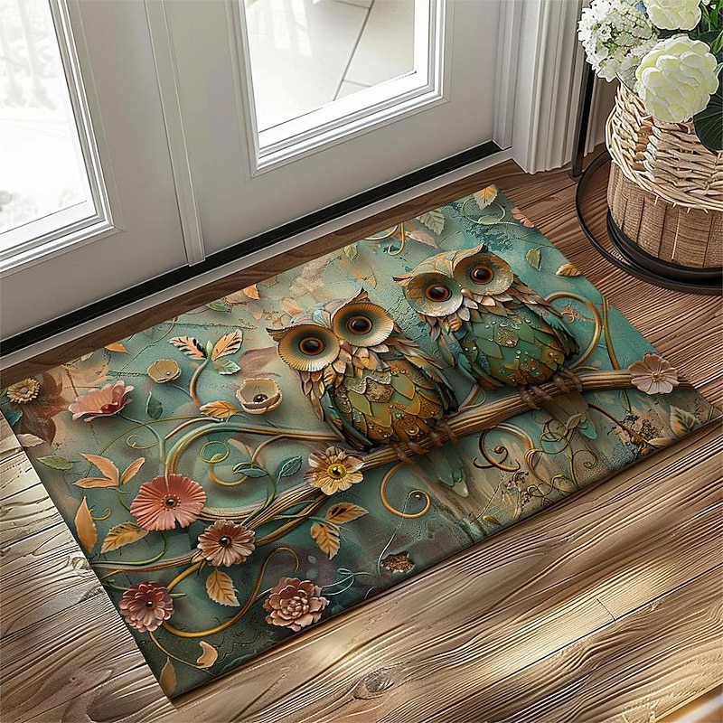 Owl 3D Painting Doormat Kitchen Mat Floor Mat Non-Slip Area Rug Oil Proof Rug Indoor Outdoor Mat Bedroom Decor Bathroom Mat Entrance Rug2