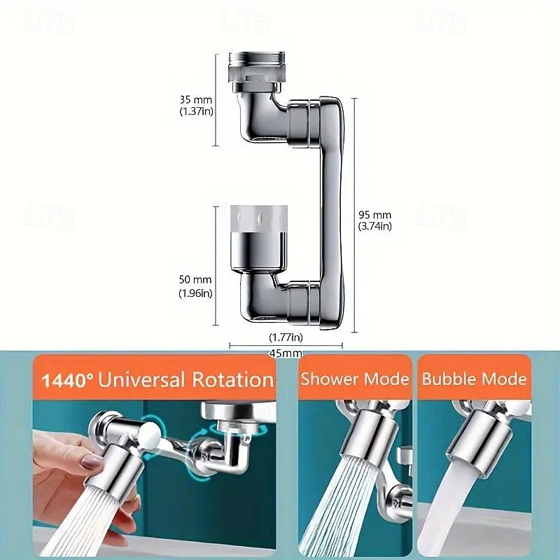 1pc 1440 Copper Alloy Universal Swivel Faucet Spray Head Suitable For Extension Faucet Aerator Spout Kitchen Faucet Wash Basin Robot Arm Faucet Extender Sink Accessories4