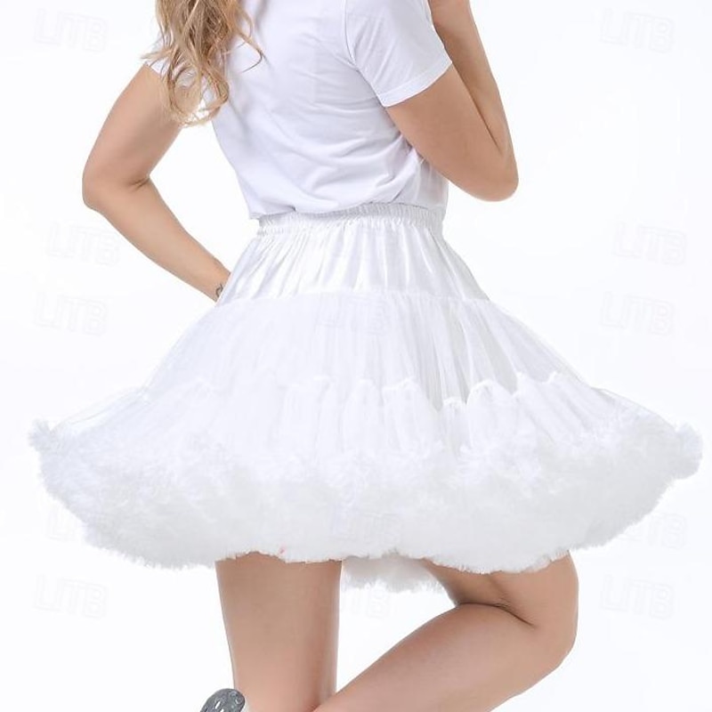 Retro Vintage 1950s Petticoat Hoop Skirt Tutu Under Skirt Princess Fancy Dress Women's Kings Day Halloween Carnival Masquerade Party / Evening Bachelorette Party Adults Skirts3