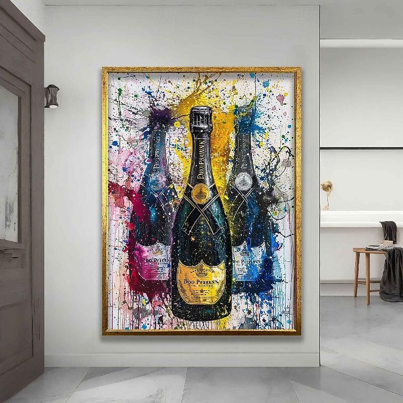 Wine Bottles oil painting hand painted Wall Art Wine Canvas Wine Painting Wine oil painting for wall decoration handmade Wall Art Wine Painting