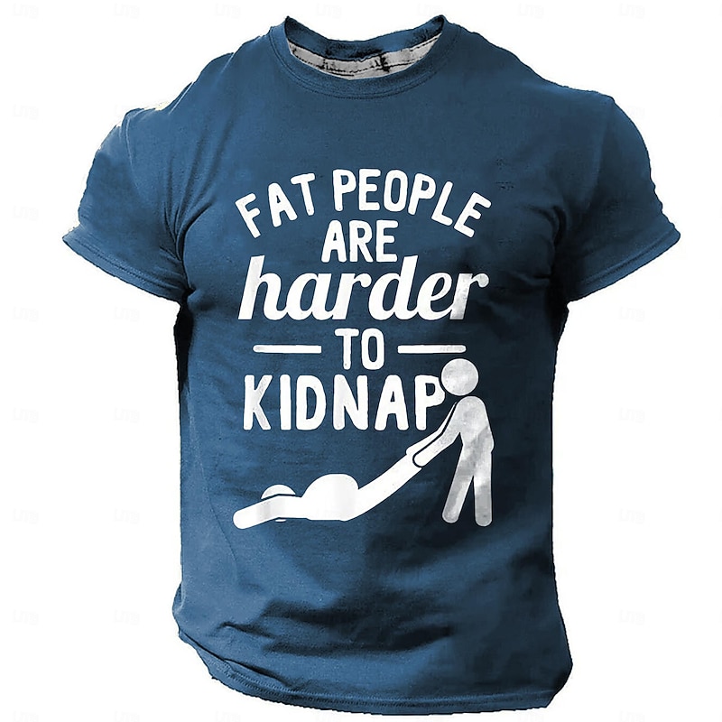 Men's Slogan T Shirt Short Sleeve T shirt 3D Print Crew Neck Shirt Retro Vintage Casual Street Style Sports Outdoor Holiday Going out Black Blue Green Spring & Summer Clothing Apparel S M L XL 2XL 3XL