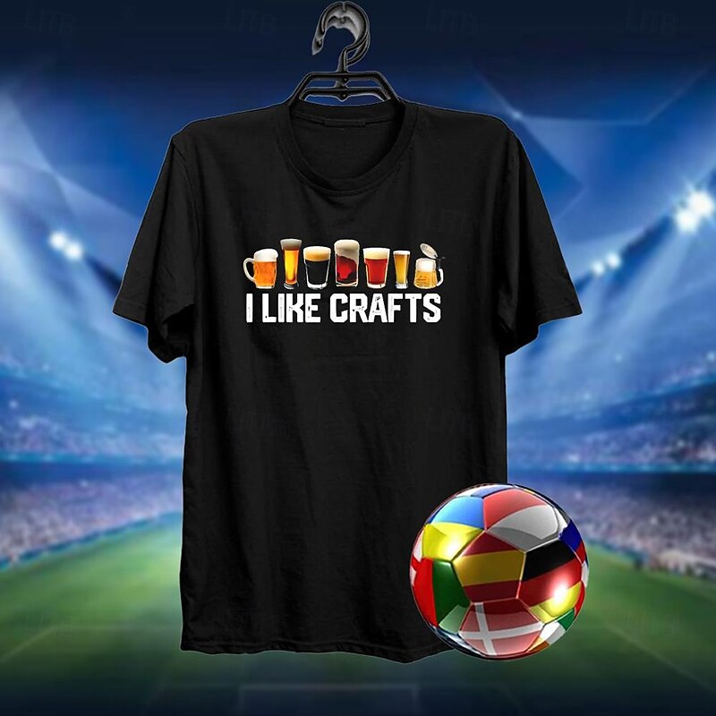 Men's Letter Printed Beer T Shirt Tee Top Cotton Short Sleeve Graphic Shirt Black White Comfortable Tee Street Sports Outdoor Fashion Designer Clothing3