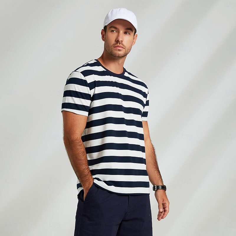 Men's 100% Cotton Graphic Tee Fashion Outdoor Casual  T shirt Tee Top Street Casual Daily T shirt Navy Blue Short Sleeve Crew Neck Shirt Spring & Summer Clothing Apparel4