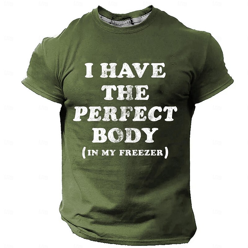 Men's Short Sleeve Graphic T-Shirt - 'I Have The Perfect Body (In My Freezer)' Funny Dark Humor Pun Tee4