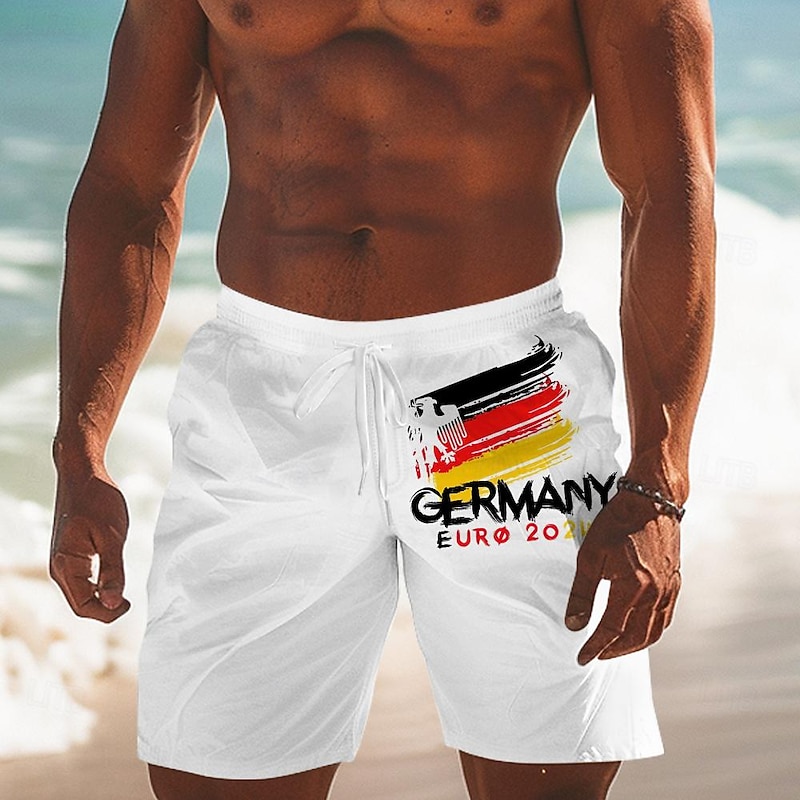 Men's Eagle Germany European pattern Swim Trunks Swim Shorts Board Shorts Mid Waist Fashion Streetwear Designer Casual Daily Holiday Pocket Drawstring Elastic Waist Designer Clothing Apparel2