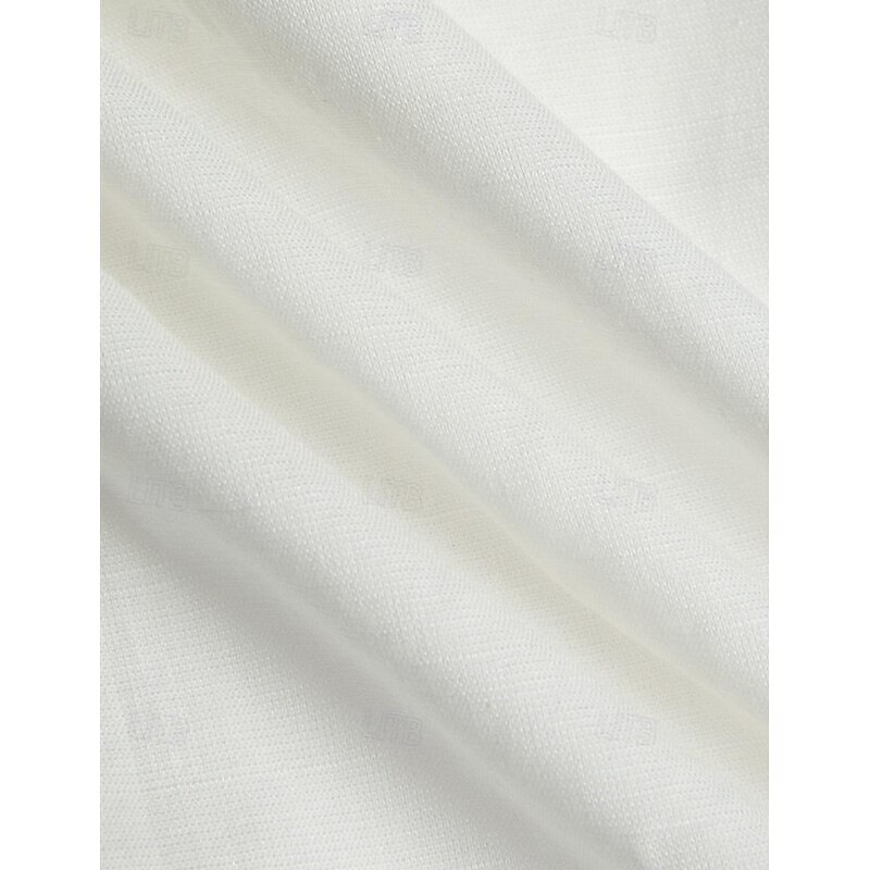 Men's Linen Pants Trousers Summer Pants Multi Pocket Straight Leg Plain Comfort Breathable Full Length Outdoor Casual Daily Fashion Streetwear Black White4