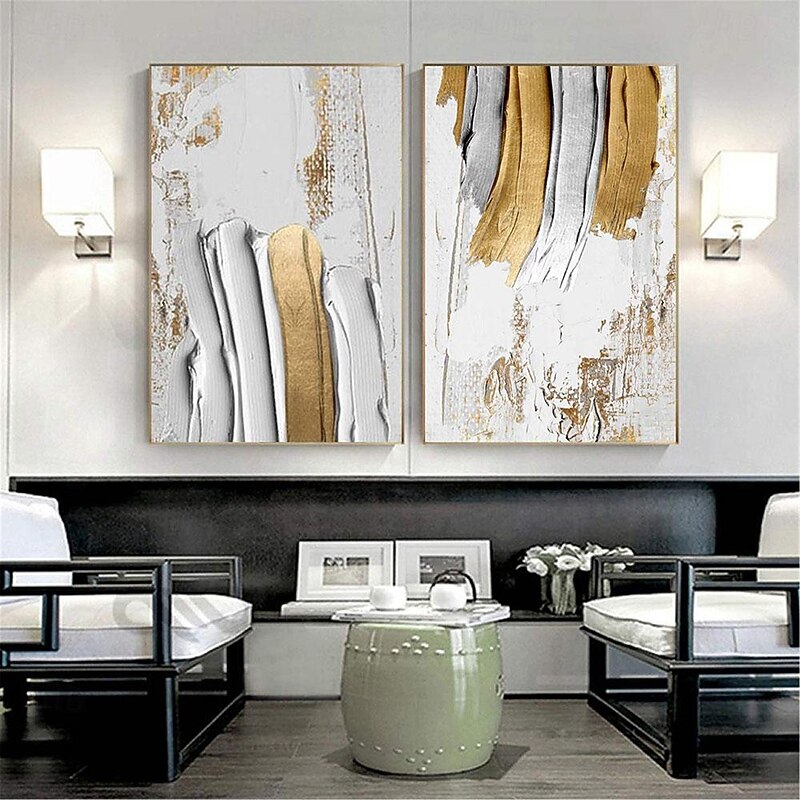 Gold 3d oil painting handmade Wall Art Wall Art Gold White Painting Gold Wall Art painting handmade Gold White Textured oil painting Wall Art Gold Texture Art paintings2