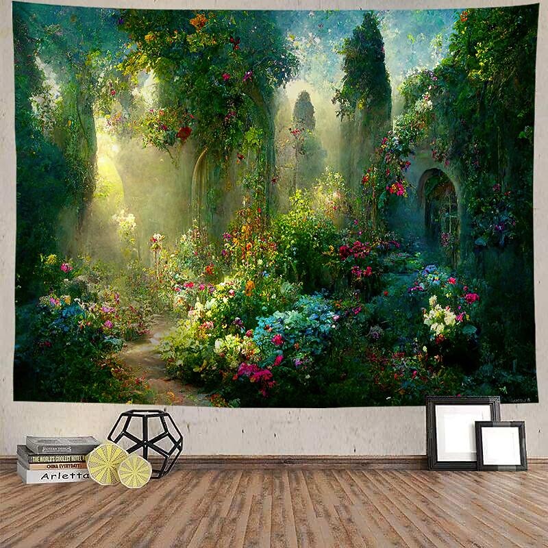 Nature Floral Garden Hanging Tapestry Wall Art Large Tapestry Mural Decor Photograph Backdrop Blanket Curtain Home Bedroom Living Room Decoration