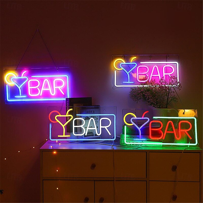 Oktoberfest Bar LED Neon Sign Light Cocktails Creative Design Logo USB Powered LED Lights Party Room Decoration For Home Bars Club Bedroom USB Hanging Art Wall Lamp 1PC2