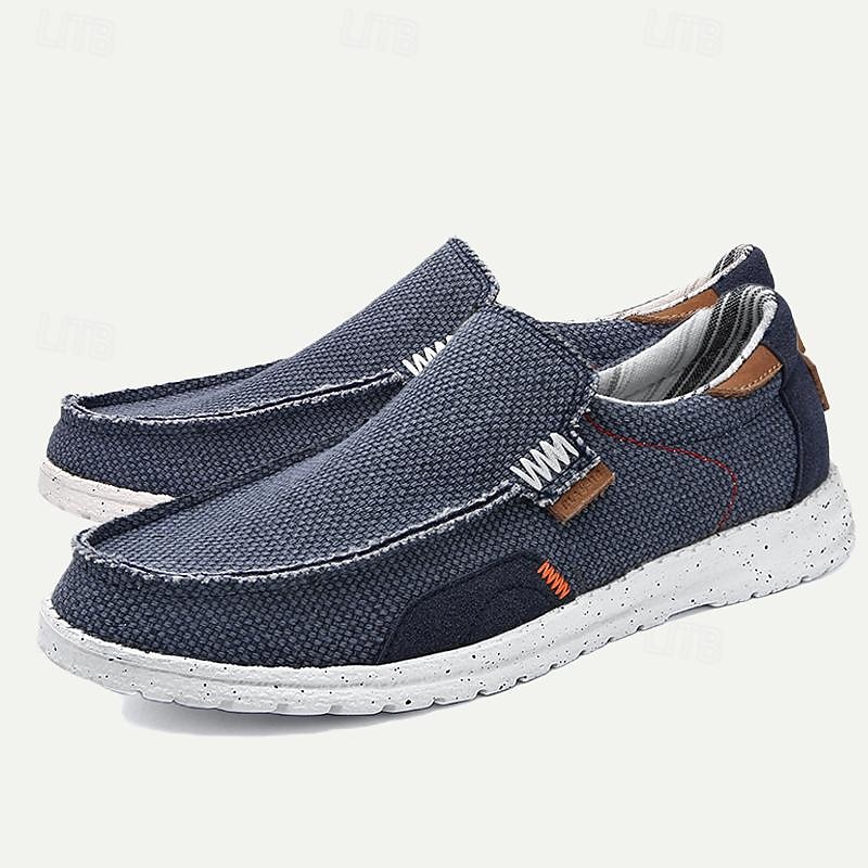 Men's Casual Slip-On Canvas Loafers with Cushioned Sole - Lightweight and Comfortable Shoes for Everyday Wear2