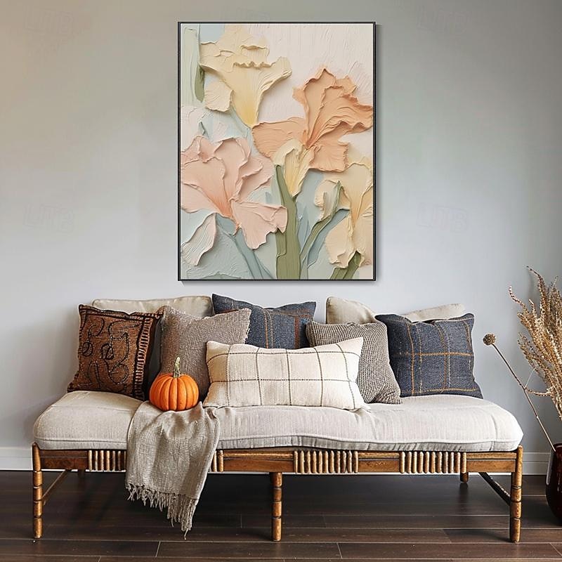 Hand painted 3D Original Wedding Pink Flower Painting on Canvas Textured Wall Art Floral Wall Art Home Wall Decor Canvas Oil Painting Flower Art Living Room Wall Art4