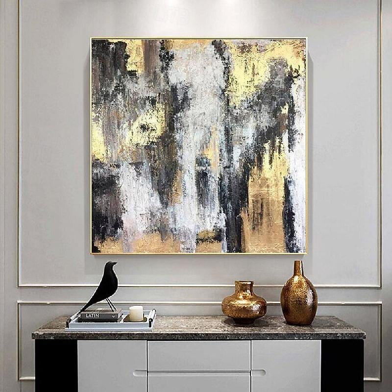 Large Abstract Oil Paintings On Canvas Gold foil oil painting Artwork Heavy Textured oil painting handmade Wall Art Luxury Painting HandPainted mordern painting Art Wall Decor for bedroom living room3