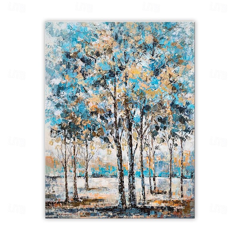 Handmade Oil Paintings Canvas Wall Art Decoration Modern Abstract Small Wooded Rural Landscape for Home Decor Rolled Frameless Unstretched Painting3