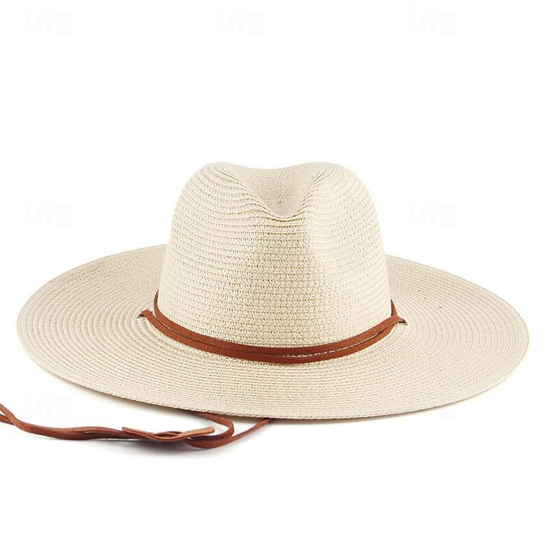 Women's Hat Straw Hat Sun Hat Portable Sun Protection Breathable Street Daily Weekend Pure Color Pure Color3