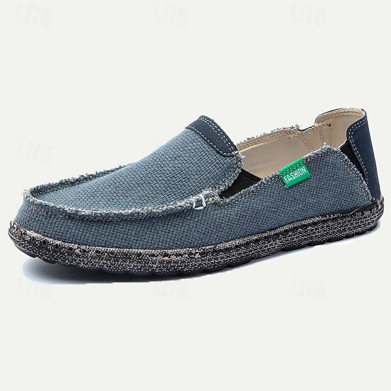 Men's Casual Slip-On Loafers - Breathable Canvas Upper, Lightweight Sole, Ideal for Daily Wear3
