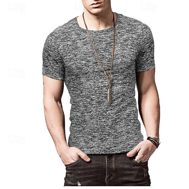 Men's T shirt Short Sleeve Crew Neck Tee Tshirt Muscle T-Shirt Short Sleeve Shirt Outdoor Workout Soft Sweat wicking Polyester Light Green Blue Dark Green Gym Climbing Camping / Hiking / Caving3