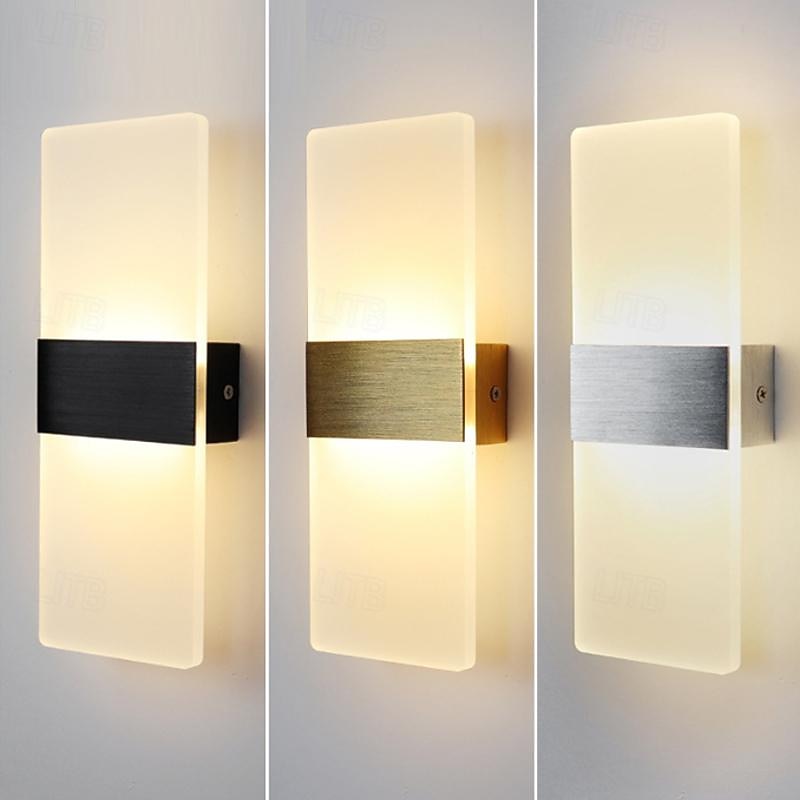LED Wall Sconce 2-Color Light Source 10cm 5W Acrylic Modern Minimalist IP54 Indoor Decorative Home Interior Lighting Fixtures for Living Room Bedroom Corridor Hallway 85-265V2