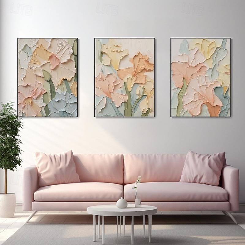 Hand painted 3D Original Wedding Pink Flower Painting on Canvas Textured Wall Art Floral Wall Art Home Wall Decor Canvas Oil Painting Flower Art Living Room Wall Art