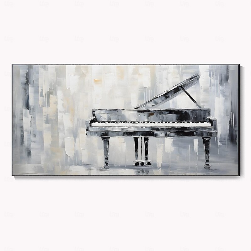 Large Original Piano Oil Painting Abstract High Quality Grey Wall Art Contemporary Artwork Modern Texture Living Room Deco Customizable Gift3