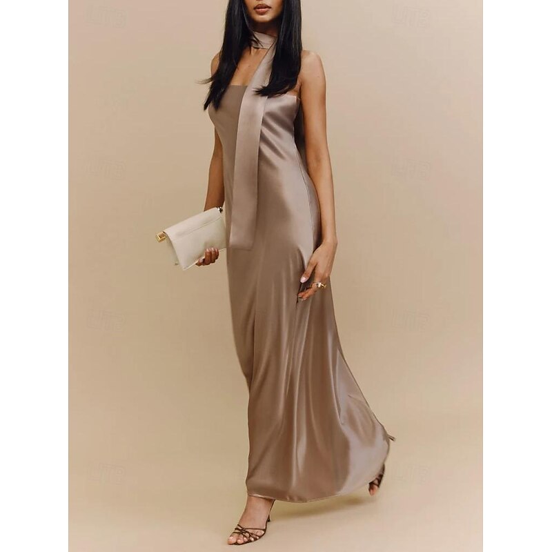 Sheath Wedding Guest Dresses Elegant Dress Formal Black Tie Floor Length Sleeveless Strapless Charmeuse with Strappy4