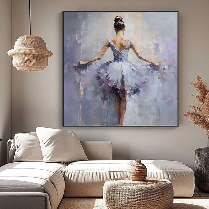 Handmade Oil Painting Canvas Wall Art Decoration Modern Figure Ballerina Girl for Home Dance Studio Decor Rolled Frameless Unstretched Painting2