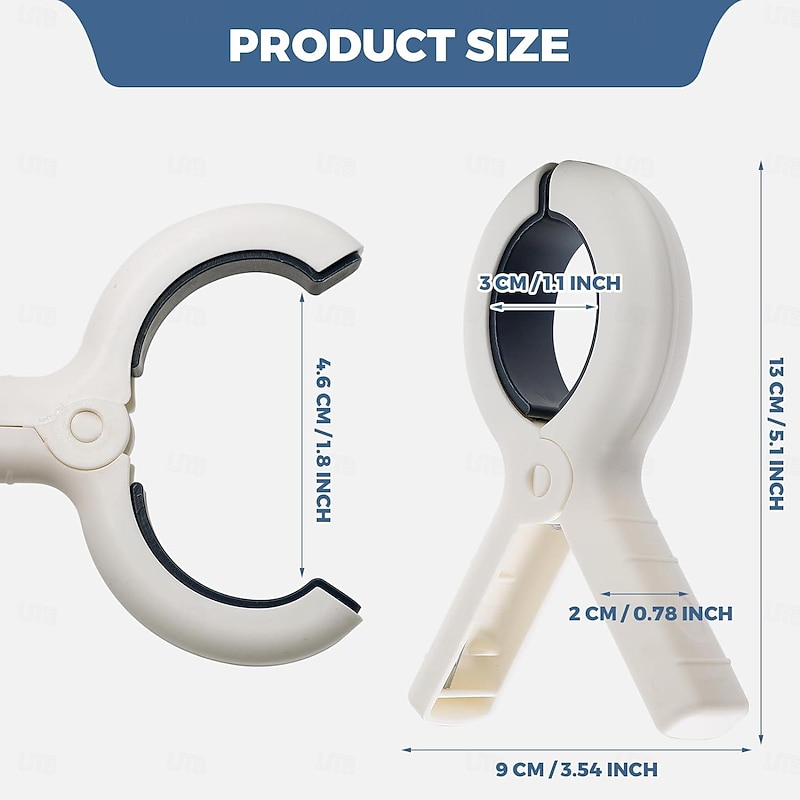 4 Pack Extra Large Beach Towel Clips,5.1 Inch Towel Clips for Beach Chairs Cruise Heavy Duty, Towel Holder Clips for Clothes Pool Boat, 2 Colors Khaki and Blue3