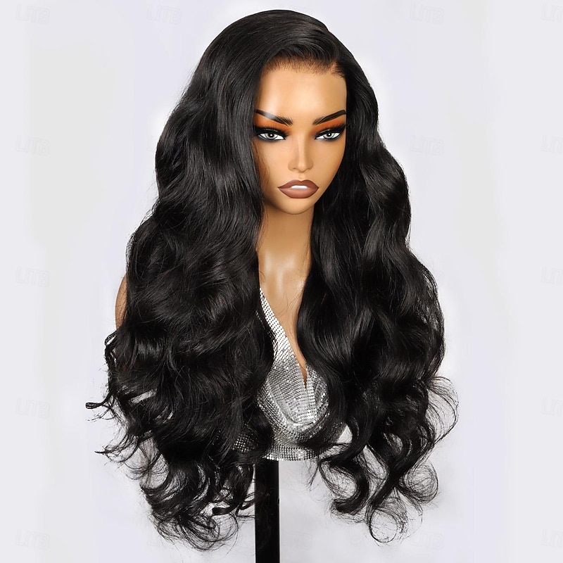 HD Lace Human Hair wig 7*6 Natural Color Body Wave 250% Density