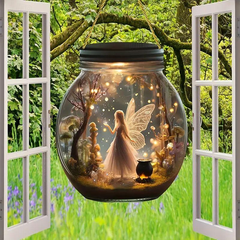 Elf-Themed Agate Shaped Light Catcher - Multifunctional Fairy Princess Plaque for Bedroom, Living Room, Kitchen, Door, Window, Garden Decoration4