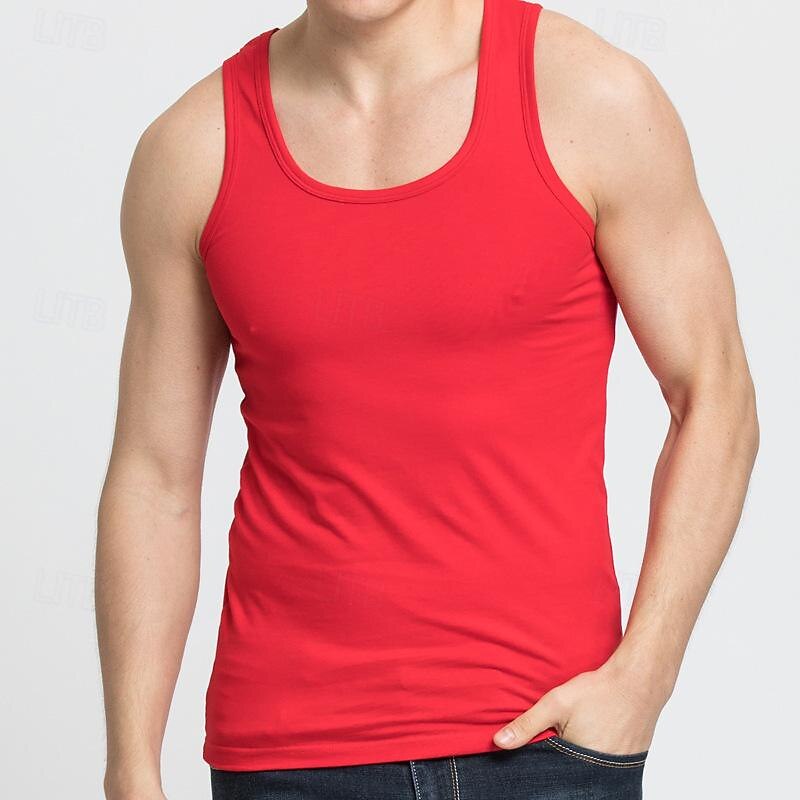 Men's Workout Tank Top Running Tank Top Gym Tank Top Sleeveless Vest / Gilet Casual Athleisure Solid Colored Spandex Quick Dry Soft Breathable Gym Workout Walking Jogging Sportswear Activewear Black4