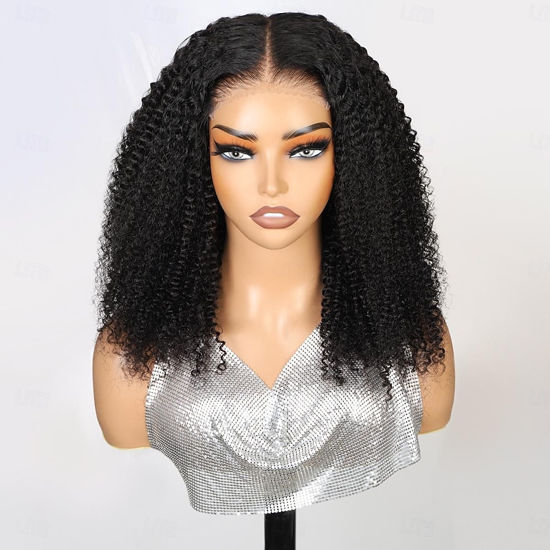 Ishow Human Hair wig 5*5 Lace wig Natural Color Kinky Curly Lace Wig 200% Density For Black Women Long Human Hair Lace Wig3