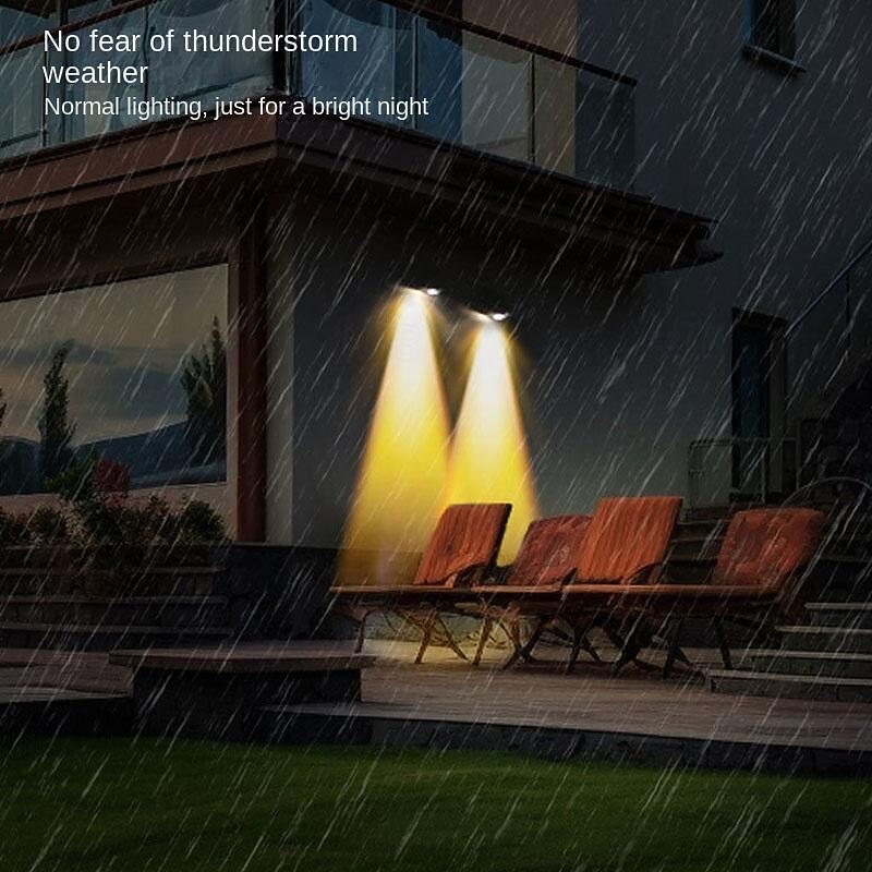 Solar LED Wall Light, 2 Modes Lighting IP67 Outdoor Waterproof Garden Light Villa Courtyard Balcony Landscape Decor Light Exterior Wall Washing Lamp Warm/White Light 1/2pcs4