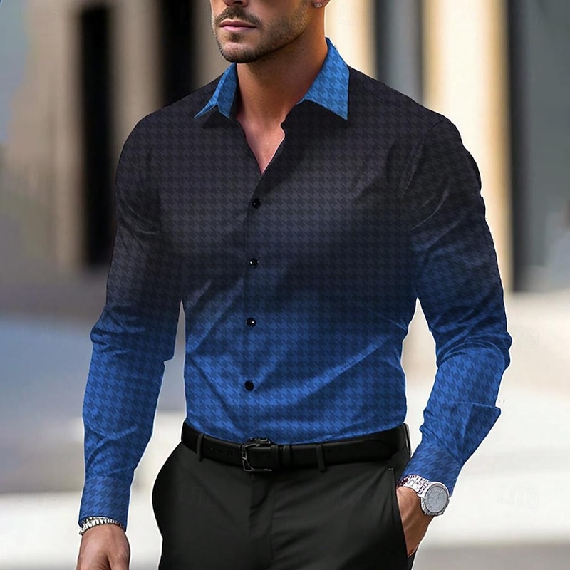 Men's Shirt Dress Shirt Button Up Shirt Black Red Blue Purple Long Sleeve Turndown Summer Clothing Apparel Buttons4