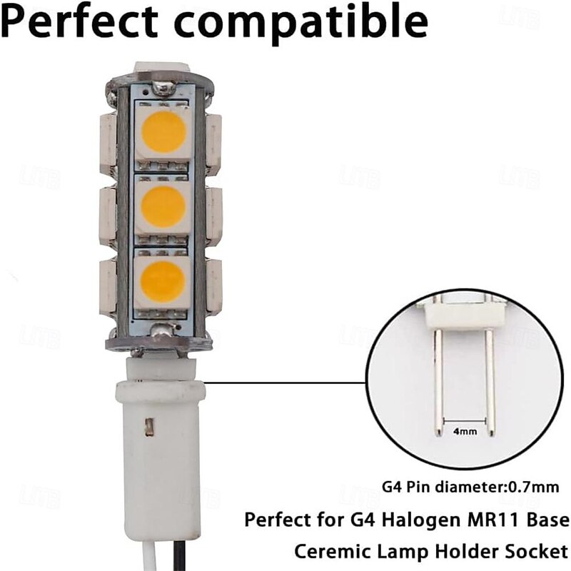 G4 Bi-pin LED Bulbs 13-5050 SMD 2W G4 LED Bulb 12V DC Bi-Pin Base Super Bright Interior Light Bulbs for RV Boat Light Cabinet Lights Landscape Lighting 10Pcs3