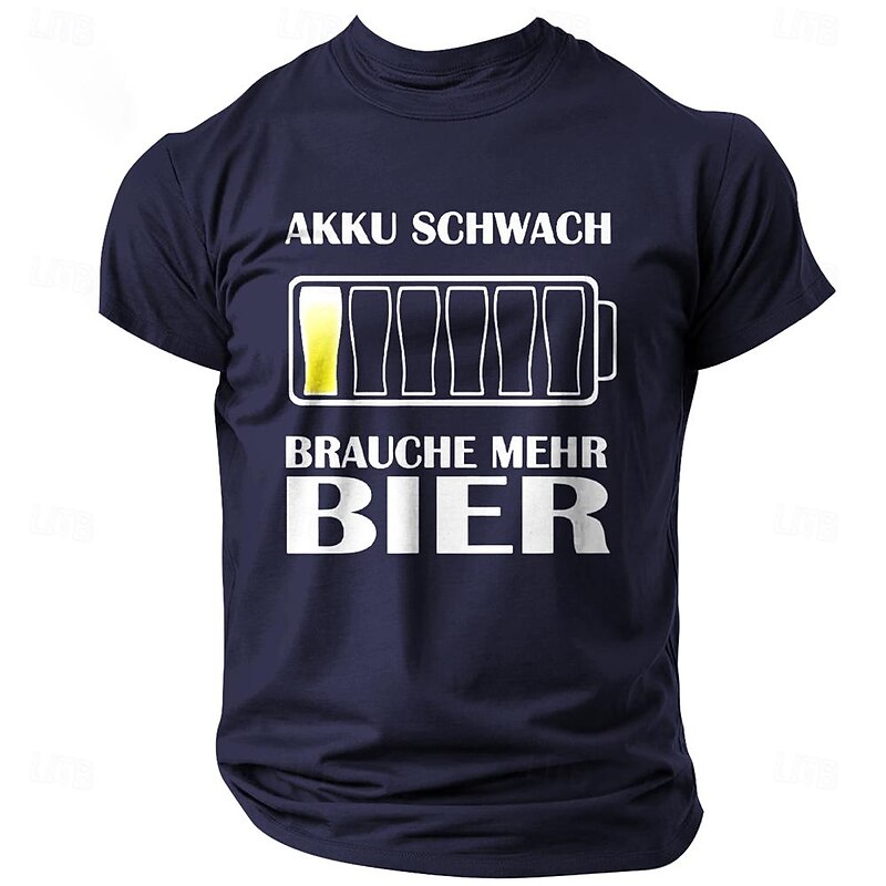 Men's Funny Beer Letter Print T Shirt Tee Top Cotton Short Sleeve Graphic Shirt Black Dark Blue Dark Gray Comfortable Tee Street Sports Outdoor Fashion Designer Clothing3