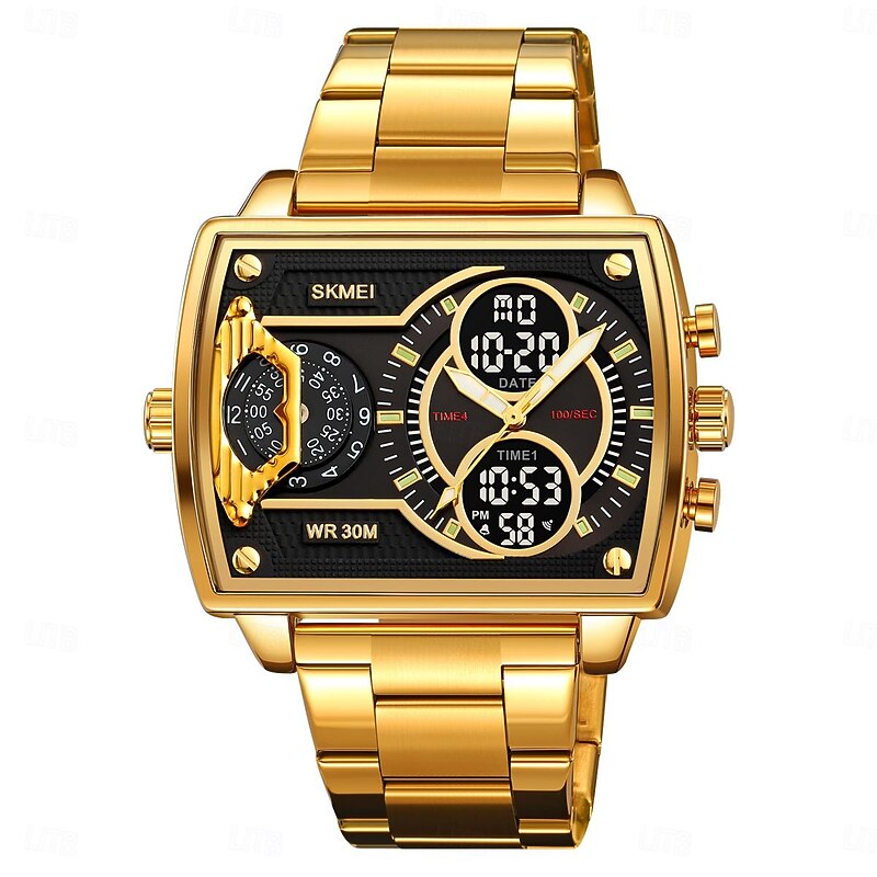 SKMEI Men Digital Watch Outdoor Sports Fashion Wristwatch Luminous Stopwatch Alarm Clock Countdown Steel Leather Watch2