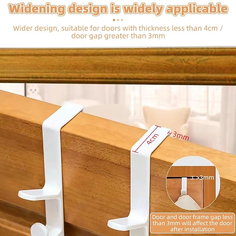 1/3pcs Door Hanger Clothes Rack - Hanging Door Organizer with Hooks for Caps, Purses, Bags, Hats - Home Storage for Bedroom, Cabinets3