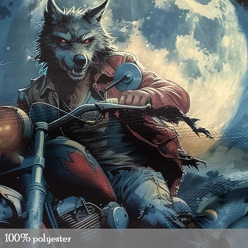 Men's Wolf Motorcycle T Shirt Short Sleeve T shirt 3D Print Crew Neck Shirt Designer Gothic Party Street Casual Black Summer Spring Clothing Apparel S M L XL XXL XXXL3