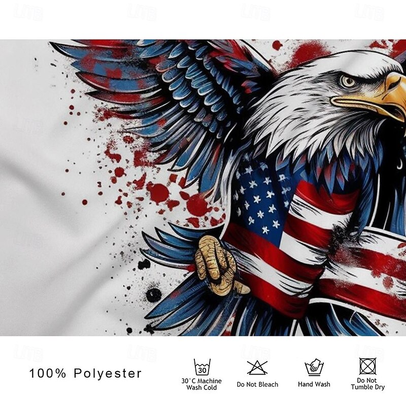 Men's American Flag Veterans Polo Shirts Golf Shirt Short Sleeve Polo Shirts Collared Shirts Streetwear Vacation Wear Party Outfits 3D Print Buttons Spring & Summer White Blue3