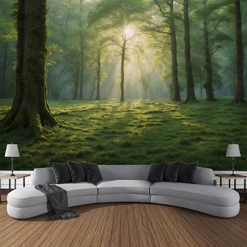 Nature Forest Pathway Hanging Tapestry Wall Art Large Tapestry Mural Decor Photograph Backdrop Blanket Curtain Home Bedroom Living Room Decoration3