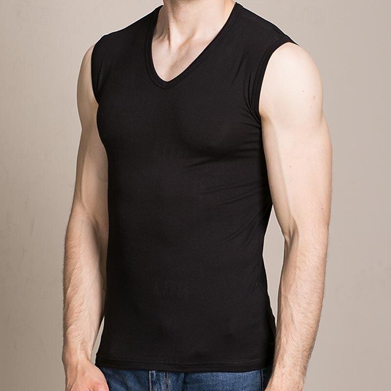 Men's Workout Tank Top Running Tank Top Gym Tank Top Sleeveless Vest / Gilet Casual Athleisure V Neck Solid Colored Cotton Quick Dry Soft Breathable Gym Workout Walking Jogging Sportswear Activewear2