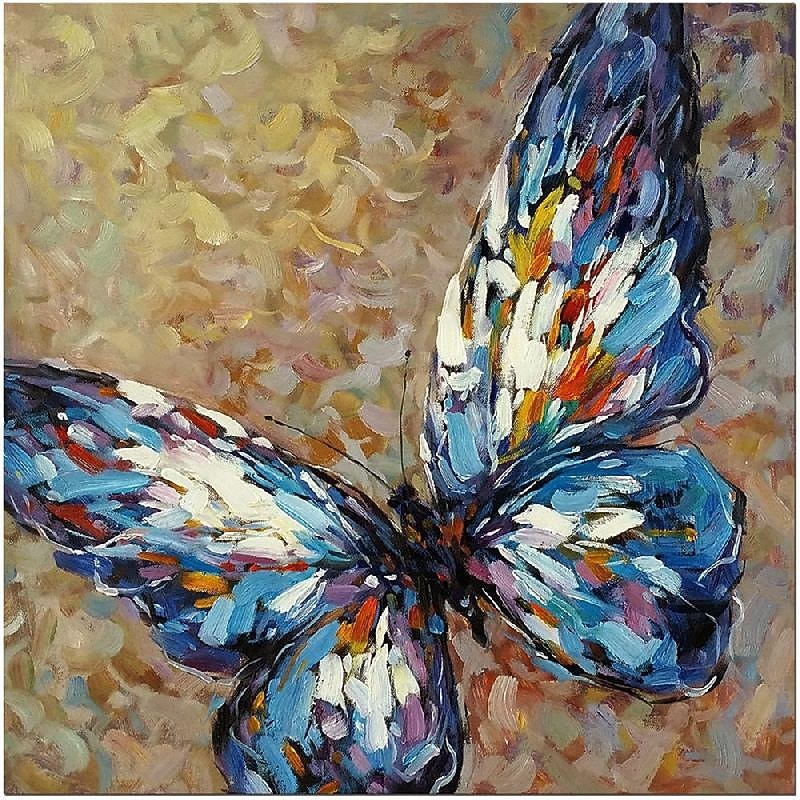 Butterfly Oil Painting Hand Painted Butterfly Oil Painting On Canvas - Modern Impressionist Animal painting wall Art Thick animal Painting  Heavy Texture animal oil painting4