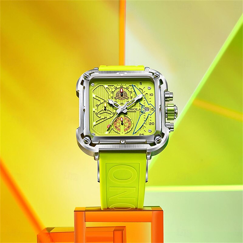 ONOLA Men Quartz Watch Creative Fashion Casual Wristwatch Luminous Calendar Waterproof Decoration Silicone Gel Watch2
